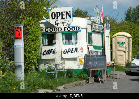 Traditionelle englische am Straßenrand Cafe Truck Stop Stockfoto