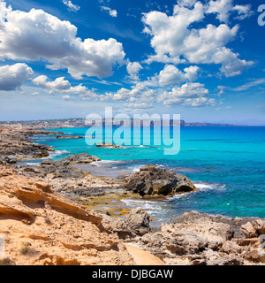 Es Calo Escalo de San Agustin Beach in Formentera Balearic islands Stockfoto