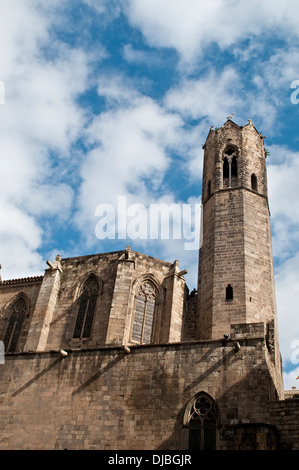 Torre Mirador del Rei Marti - König Martin Wachturm, Palau Reial Major, Barcelona, Spanien Stockfoto