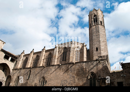 Torre Mirador del Rei Marti - König Martin Wachturm, Palau Reial Major, Barcelona, Spanien Stockfoto