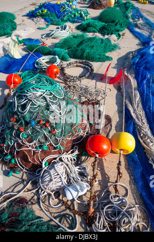 Formentera Balearen Angelgeräte Netze Longliner Trawler limitieren Stockfoto