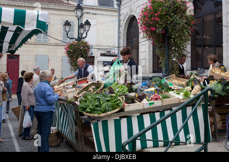 Saint-Jean-d'Angély ist eine Stadt am Fluss Boutonne im Département Charente Maritime Poitou Charente in Frankreich. Stockfoto