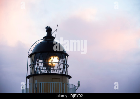 Stoner Point Lighthouse in Assynt, North West Highlands, Schottland, Großbritannien. Stockfoto