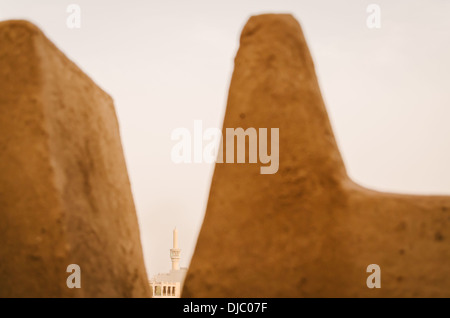 Die Wände im Sheikh Saeed Al-Maktoum House in Shindagha. Dubai, Vereinigte Arabische Emirate. Stockfoto