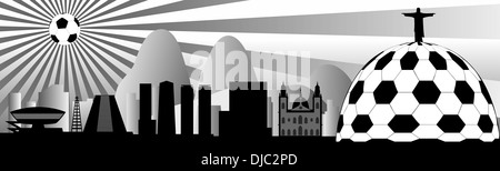 Rio De Janeiro Skyline - Fußball-Stadt Stockfoto