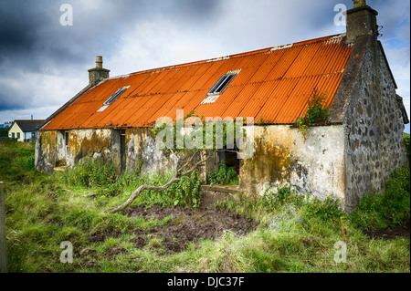 Alte schottische Landwirtschaft Hütte in Schutt und Asche in der Nähe von Uig Skye UK Stockfoto