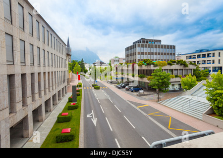 Straßen der Stadt Vaduz in Liechtenstein Königreich, kleines Land in Europa Stockfoto