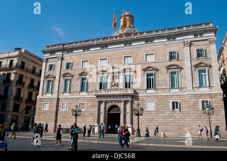 Palast der Generalitat von Katalonien - Generalitat de Catalunya auf Placa de Sant Jaume, Barcelona, Spanien Stockfoto