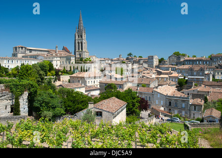 Saint-Émilion Dorf im Departement Gironde Aquitaine Region im Südwesten Frankreichs. Stockfoto