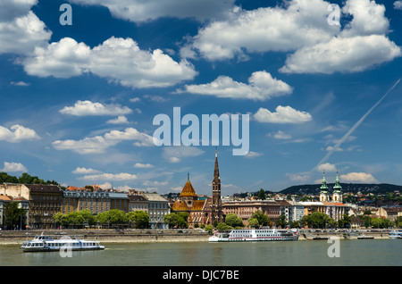 Castle Hill Budaer und Donau in Budapest, die Hauptstadt von Ungarn. Stockfoto