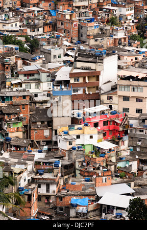 Übersicht über die Rocinha Favela in Rio De Janeiro, Brasilien. Stockfoto