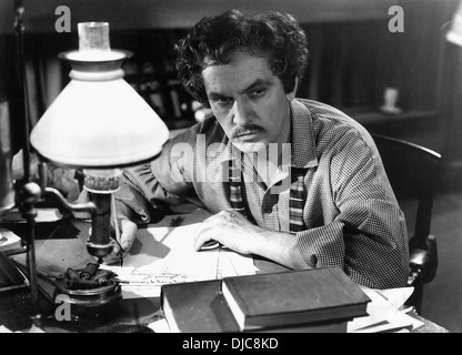 Fredric March, am Set des Films, die Abenteuer von Mark Twain, 1944 Stockfoto