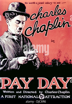 Filmplakat, Zahltag, Starring Charlie Chaplin, 1922 Stockfoto