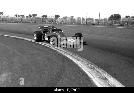 Jochen Rindt in seinem Lotus 72-Debüt beim spanischen GP, Jarama, Spanien 19. April 1970. Stockfoto