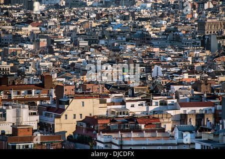 Blick auf einen Teil der Innenstadt von Barcelona, Spanien. Stockfoto