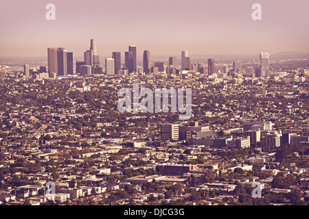 Los Angeles-U-Bahn-Bereich-Panorama. Los Angeles, California, Vereinigte Staaten von Amerika. Stockfoto