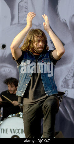 Justin Young The Vaccines Leeds Festival 2012 abgehaltenen Braham Park - Performances - Tag drei Leeds, England - 26.08.12 Stockfoto