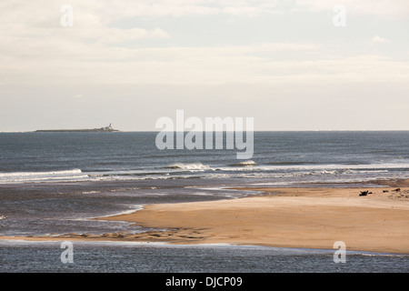 Die Mündung des Flusses Aln suchen auf Coquet Island, Northumberland, UK. Stockfoto