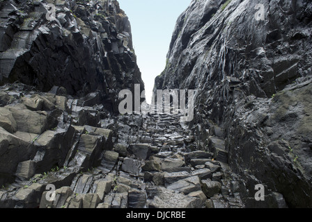 Naneghat einem Bergpass. Westghats reichen District Junnar Pune, Maharashtra, Indien. Konkan Seitenansicht Stockfoto