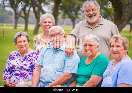 USA, Texas, Gruppenfoto der Senioren auf Wiedersehen-treffen Stockfoto