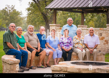 USA, Texas, Gruppenfoto der Senioren auf Wiedersehen-treffen Stockfoto