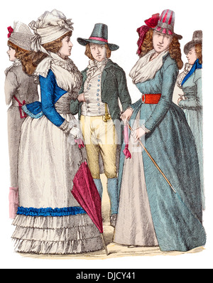 Ende des 18. Jahrhunderts Kostüme XVIII 1791 Stockfoto