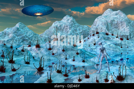 Alien Heimat World.3. Stockfoto