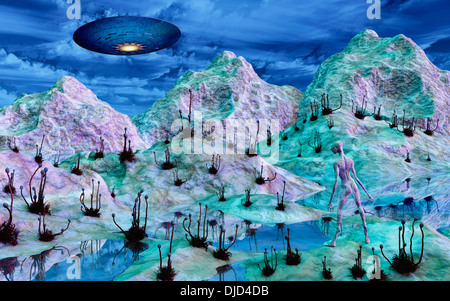 Alien Heimat World.3. Stockfoto