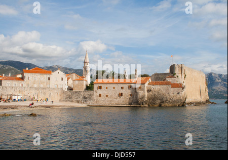 Stari Grad (alte Stadt) und Stadtmauern, Budva, Montenegro Stockfoto