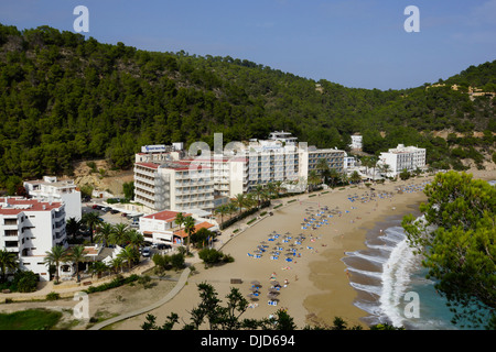 Strand von Cala de Sant Vicent, Sant Joan de Labritja, Ibiza, Spanien Stockfoto