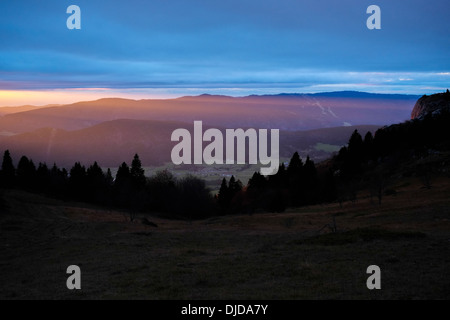 Sonnenuntergang in Vercors, Grenoble, Frankreich Stockfoto