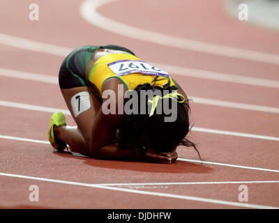 Shelly-Ann Fraser-Pryce aus Jamaika gewann gold Frauen 100 M Finale bei den Olympischen Spielen 2012 in London anlässlich der Olympischen Stadion London, England - 04.08.12 ** nicht zur Veröffentlichung in Deutschland zur Verfügung.  Zur Veröffentlichung in den Rest der Welt ** Kredit (obligatorisch) zur Verfügung: ATP/WENN.com Stockfoto