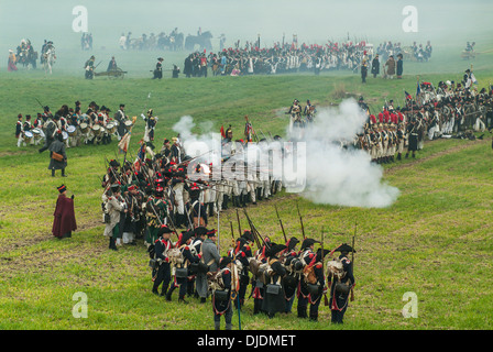 Schlacht von Jena 1806, historischen Schlachtfeld, Schlacht Reenactment, französische Truppen, Jena, Thüringen, Deutschland Stockfoto