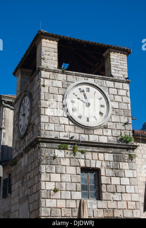 Uhrturm von Montenegro, Kotor, Stari Grad (Altstadt) Stockfoto