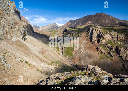 Blick vom Djuku-Pass. Tien Shan, Kirgisistan Stockfoto