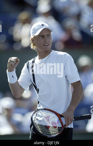 14. März 2004; Indische Brunnen, Kalifornien, USA; LLEYTON HEWITT in Indian Wells, CA - Pacific Life Open Tennis - WTA - 14. März 2003. Stockfoto