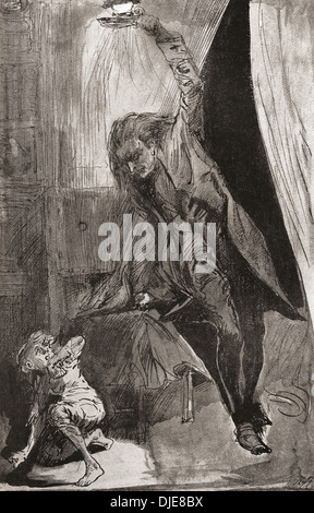 Ich beiße, wenn du mich schlägst! Illustration von Harry Furniss für die Kurzgeschichte The Haunted Man and The Ghost Schnäppchen von Dickens Stockfoto