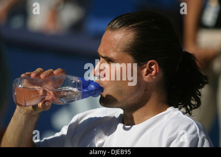 18. Juli 2004; Los Angeles, Kalifornien, USA; TOMMY HAAS nach dem Sieg über Kolleginnen und deutschen Nicolas Kiefer, 7: 6, 8-6, 6: 4 gewinnt der Mercedes-Benz-Cup sichern seine 7. Karriere Eigenturm an der UCLA. Stockfoto