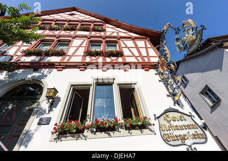 Überlingen, Hotel in Fachwerkhaus, Bodensee, Badem Wuertemberg, Deutschland Stockfoto