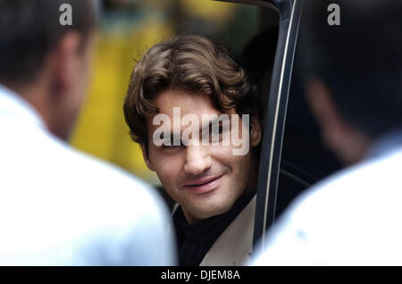 Sep 10, 2007 - Manhattan, NY, USA - US Open Herren Champion ROGER FEDERER, der Schweiz, hat einen Auftritt auf dem Times Square für einen Fototermin.  (Kredit-Bild: © Bryan Smith/ZUMA Press) Einschränkungen: New York City Paper Rechte heraus! Stockfoto