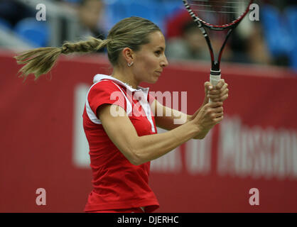 10. Oktober 2007 - Moskau, Russland - argentinische Tennisspielerin GISELA DULKO in Aktion während der 2007 Kremlin Cup Tennisturnier. (Kredit-Bild: © PhotoXpress/ZUMA Press) Einschränkungen: Nord- und Südamerika Rechte nur! Stockfoto