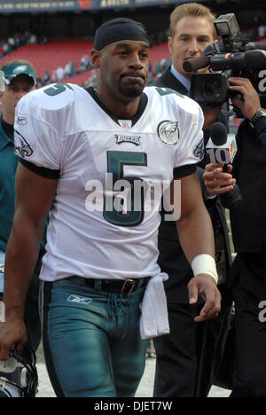 14. Oktober 2007 - New York, New York, USA - NFL Football: The NY Jets Vs Philadelphia Eagles im riesigen Stadion. Eagles gewann 16-9 in New York City. (Kredit-Bild: © Jeffrey Geller/ZUMA Press) Stockfoto