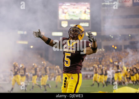 27. Oktober 2007 - Tempe, AZ... Kerry Taylor #5 von der Arizona State Sun Devils vor dem Spiel gegen die California Golden Bears im Sun Devil Stadium in Tempe, Arizona. Max Simbron/CSM... Die Sonne-Teufel besiegt die Golden Bears 31-20 (Credit-Bild: © Max Simbron/Cal Sport Media) Stockfoto