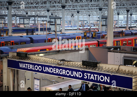Waterloo unterirdischen und oberirdischen Stationen. Stockfoto