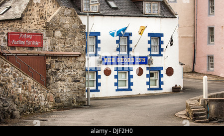 Gebäude am Hafen von Portsoy in Aberdeenshire, Schottland. Stockfoto