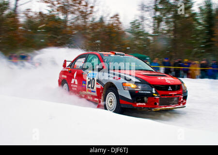 26. Januar 2008 - Atlanta, Michigan, USA - #20 Mitsubishi Fahrer Andrew Comrie-Picard und Marc Goldfarb während 2008 Rallye Amerika Sno Drift rally Rennen in Atlanta Michigan. (Kredit-Bild: © David Bailey/ZUMA Press) Stockfoto
