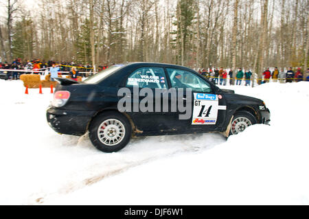 26. Januar 2008 - Atlanta, Michigan, USA - 2008-Rallye Amerika Sno Drift rally Rennen in Atlanta Michigan. (Kredit-Bild: © David Bailey/ZUMA Press) Stockfoto