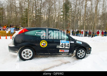 26. Januar 2008 - Atlanta, Michigan, USA - 2008-Rallye Amerika Sno Drift rally Rennen in Atlanta Michigan. (Kredit-Bild: © David Bailey/ZUMA Press) Stockfoto