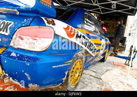 26. Januar 2008 - Atlanta, Michigan, USA - 2008-Rallye Amerika Sno Drift rally Rennen in Atlanta Michigan. (Kredit-Bild: © David Bailey/ZUMA Press) Stockfoto