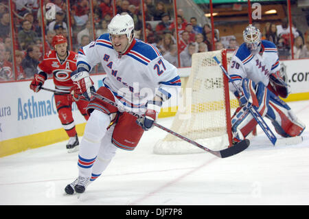 29. Januar 2008 - Raleigh, North Carolina, USA - New York Rangers (27) PAUL MARA. Die Carolina Hurricanes besiegten die New York Rangers mit einem Endstand von 3: 1 im RBC Center in Raleigh. (Kredit-Bild: © Jason Moore/ZUMA Press) Stockfoto